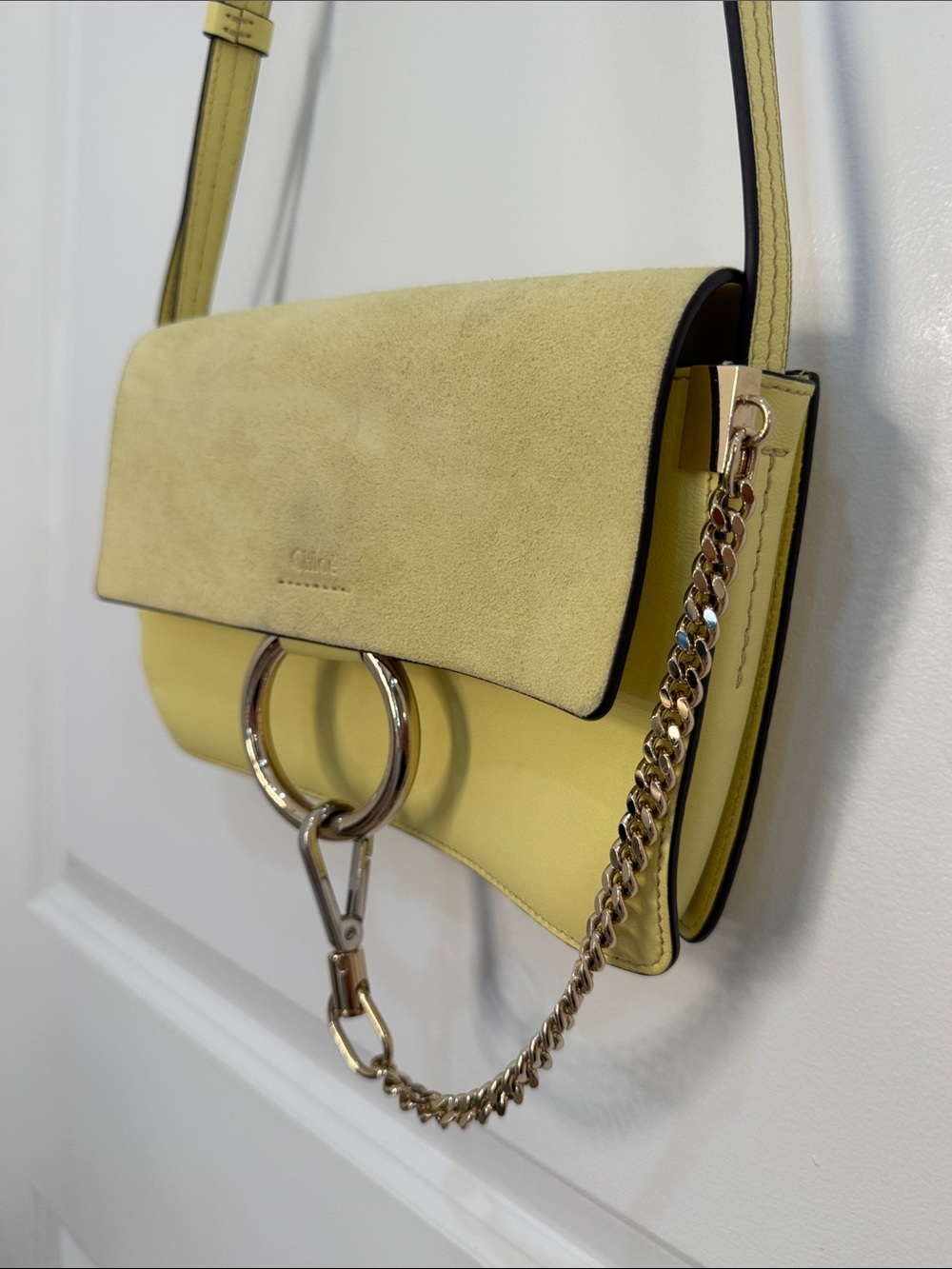 Chloé Faye leather crossbody bag in yellow